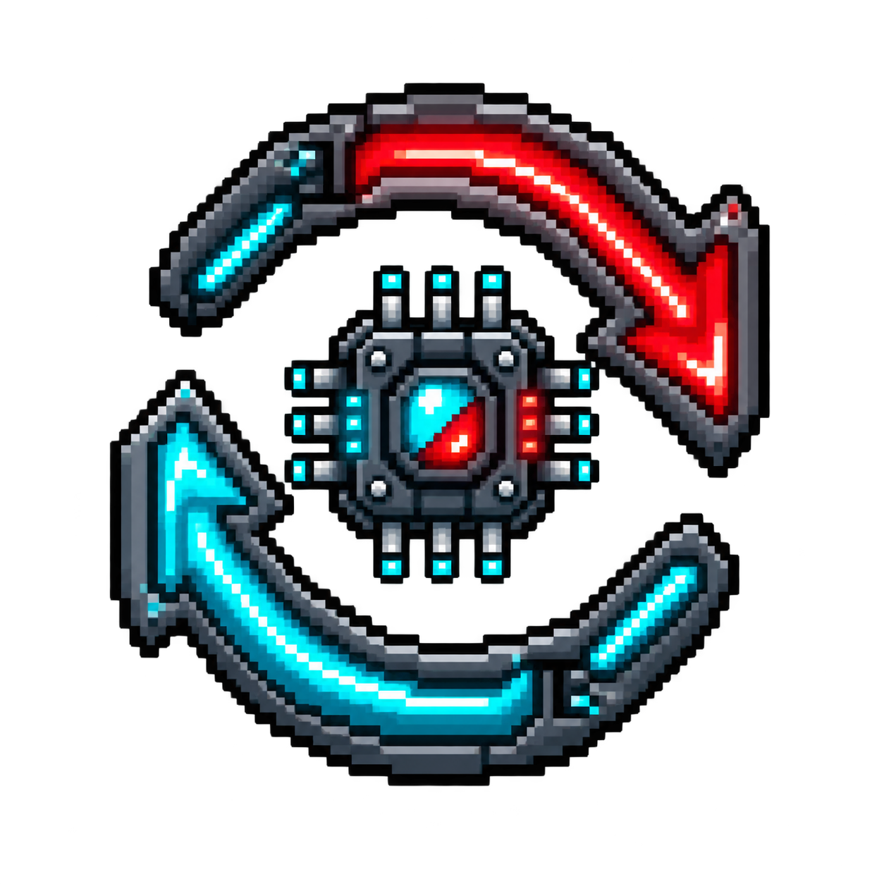 Símbolo de actualización en pixel art