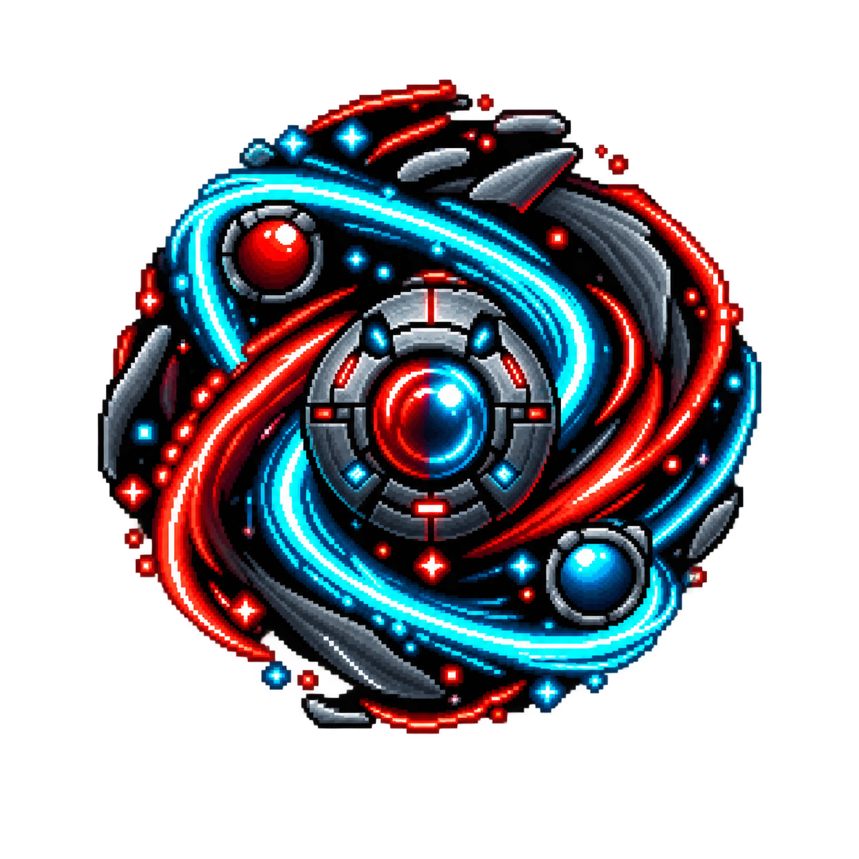 Emblema CFW en pixel art